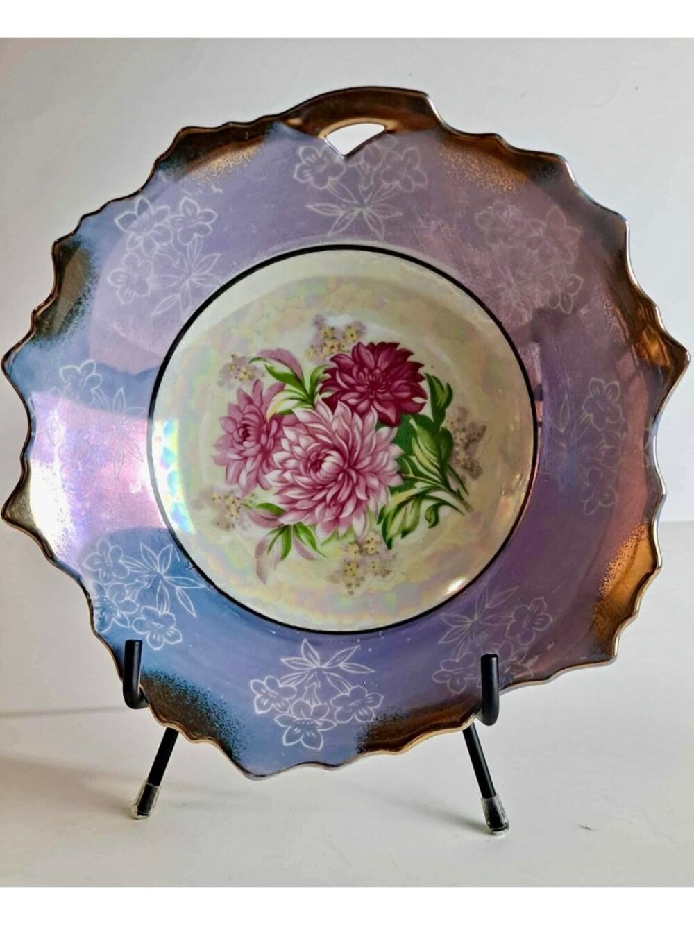 Vintage Japanese Trimont Lusterware Floral Bowl Plate | Cottagecore | Hygge